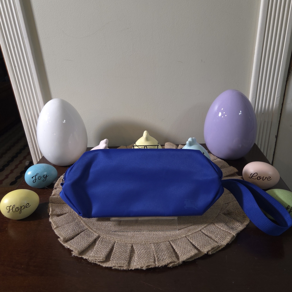 NIB Burberry Blue Canvas Toiletry Bag